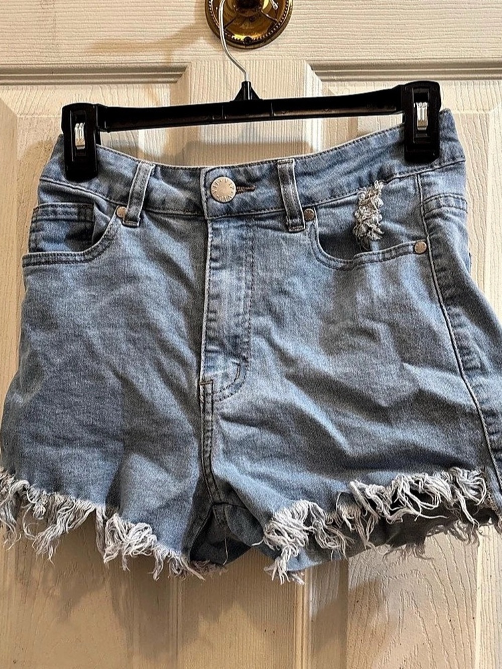 YMI Women's Distressed Jean Shorts in Blue